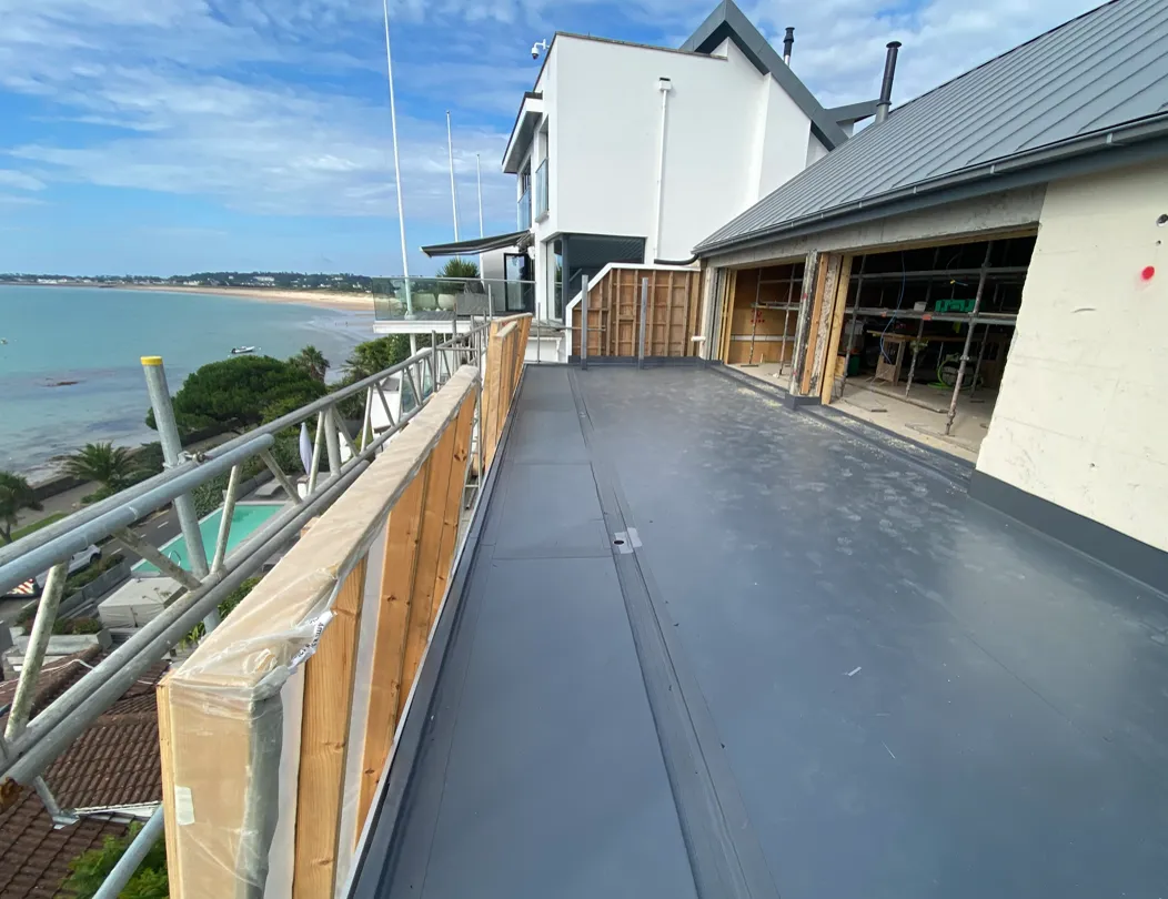 Clifftop Terrace Deck - flat roofing project by Amber Roofs in Jersey