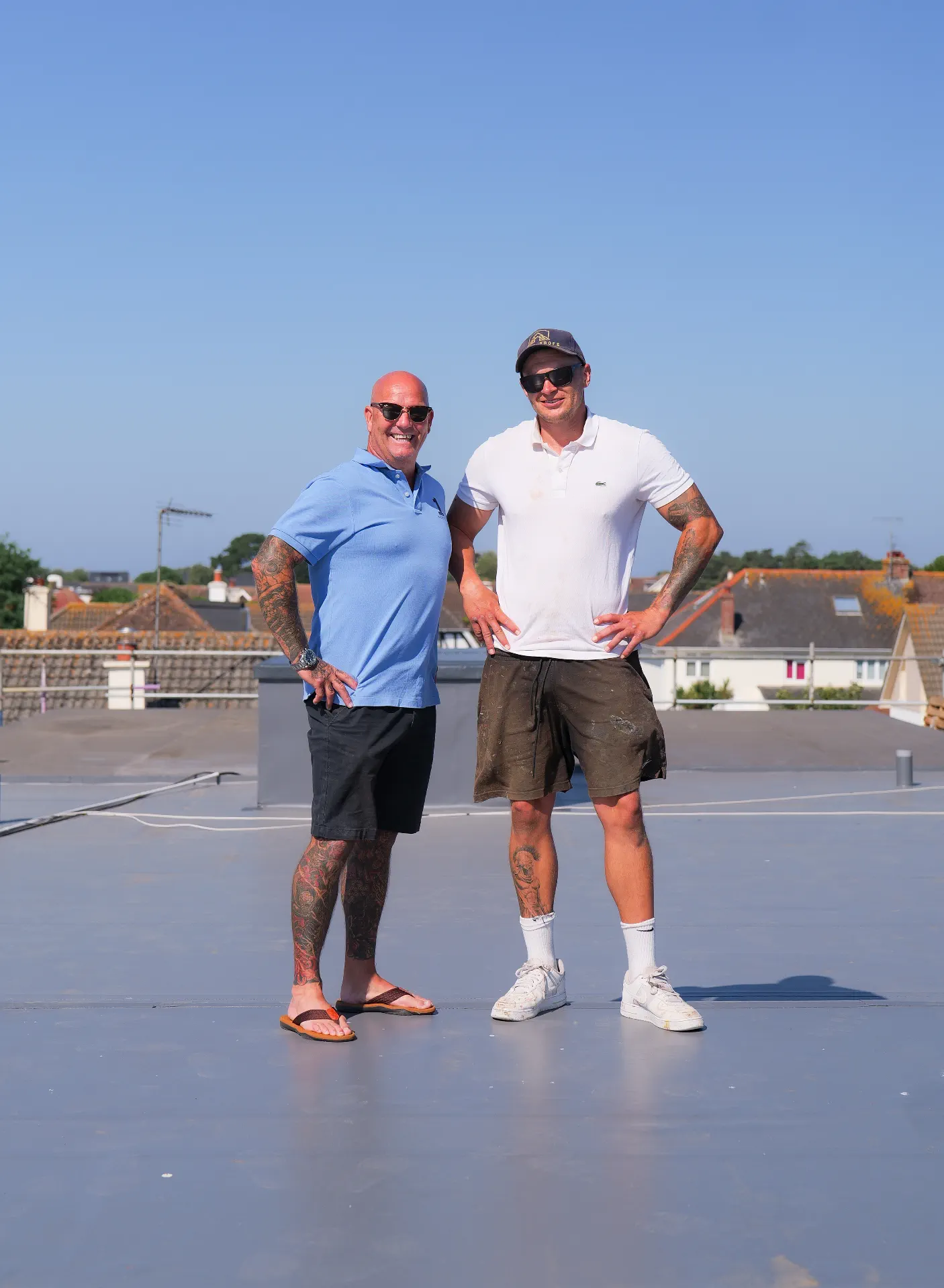The Amber Roofs team on a completed flat roof in Jersey